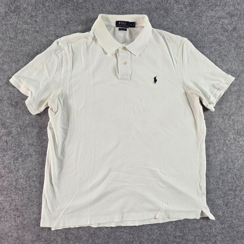 Polo Ralph Lauren White Short Sleeve Polo Shirt Size XL